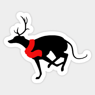 Christmas greyhound silhouette Sticker